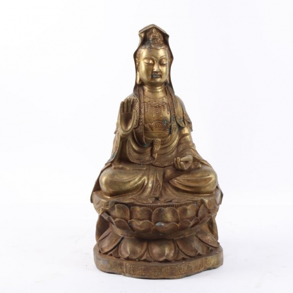 Lot « Chinese Bronze Statue Of A Seated Guanyin « Artingstall & Hind ...